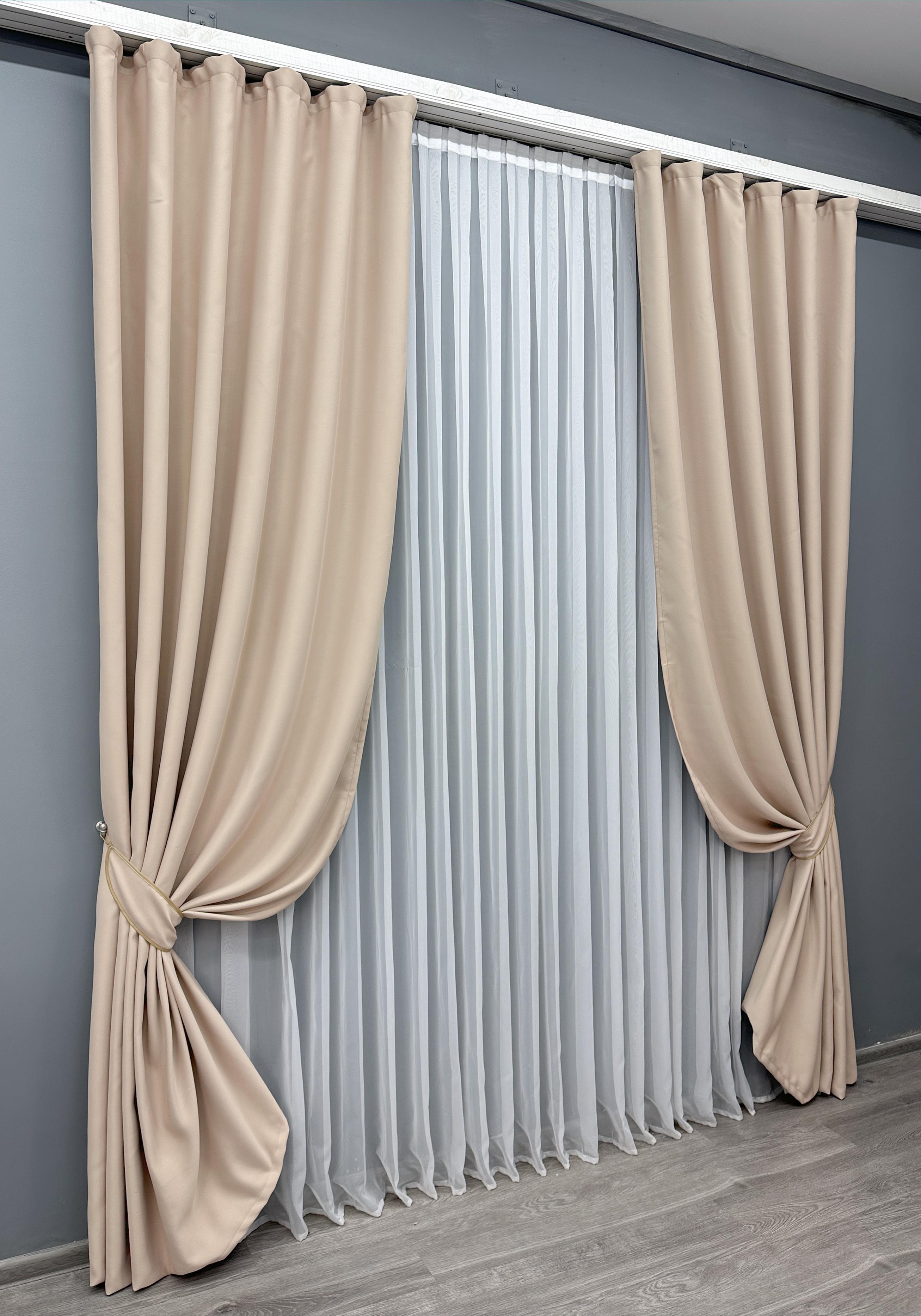 Комплект готовых штор VR-Textil Блекаут Bagema Rvs №1700ш 150х295 см 2 шт. Бежевый (33-0626) - фото 2 Комплект готовых штор VR-Textil Блекаут Bagema Rvs №1700ш 150х295 см 2 шт. Бежевый (33-0626) - фото 2