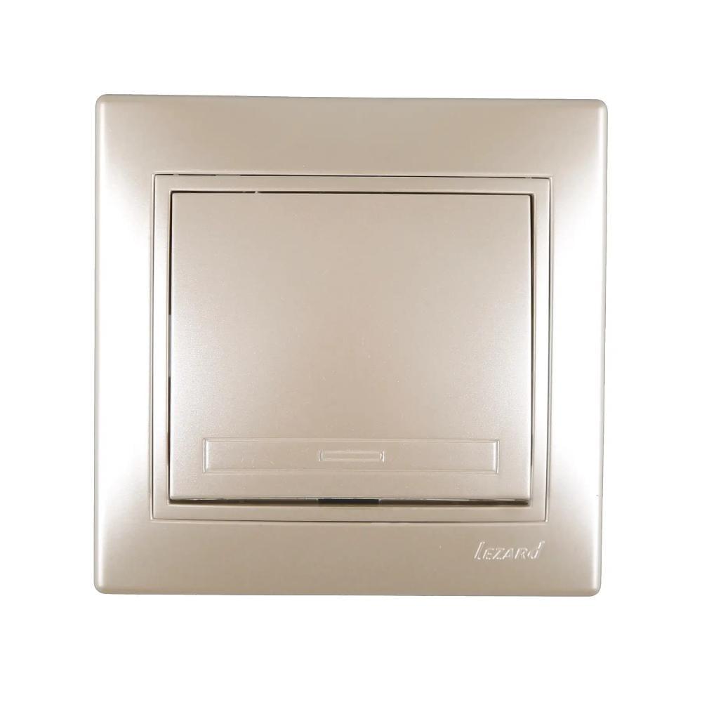 Выключатель одноклавишный Lezard Mira со вставками Жемчужно-белый перламутр (27549846)