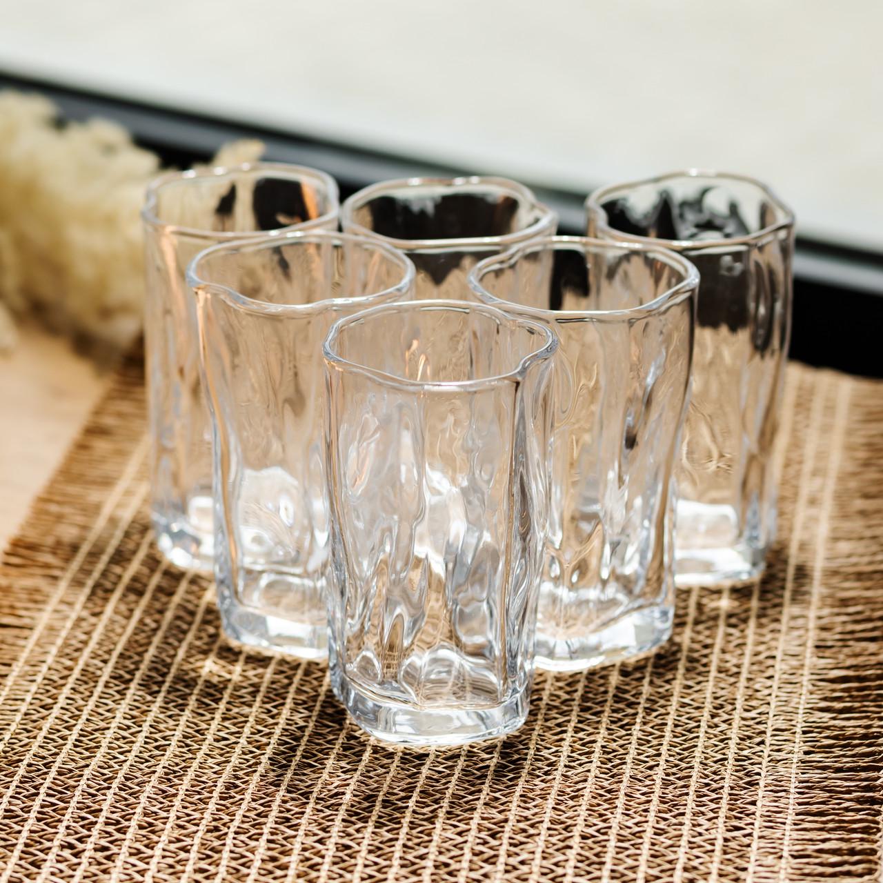 Набір склянок для напоїв Crinkle Glass по 270 мл 6 шт. (HP-17-62)