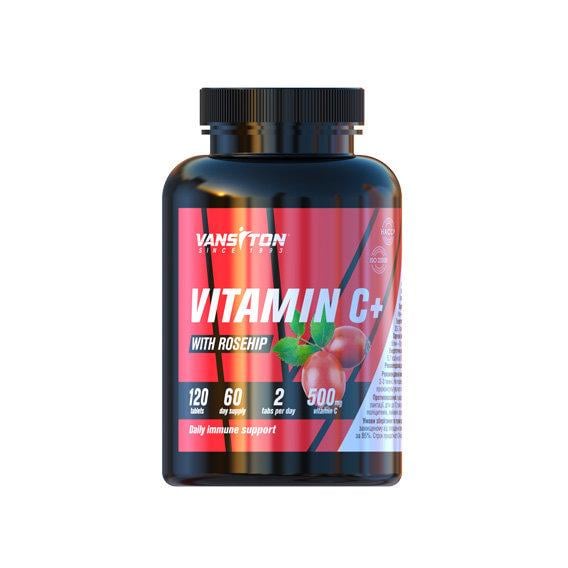 Витамин C для спорта Vansiton Vitamin C+ With Rosehip 120 Tabs