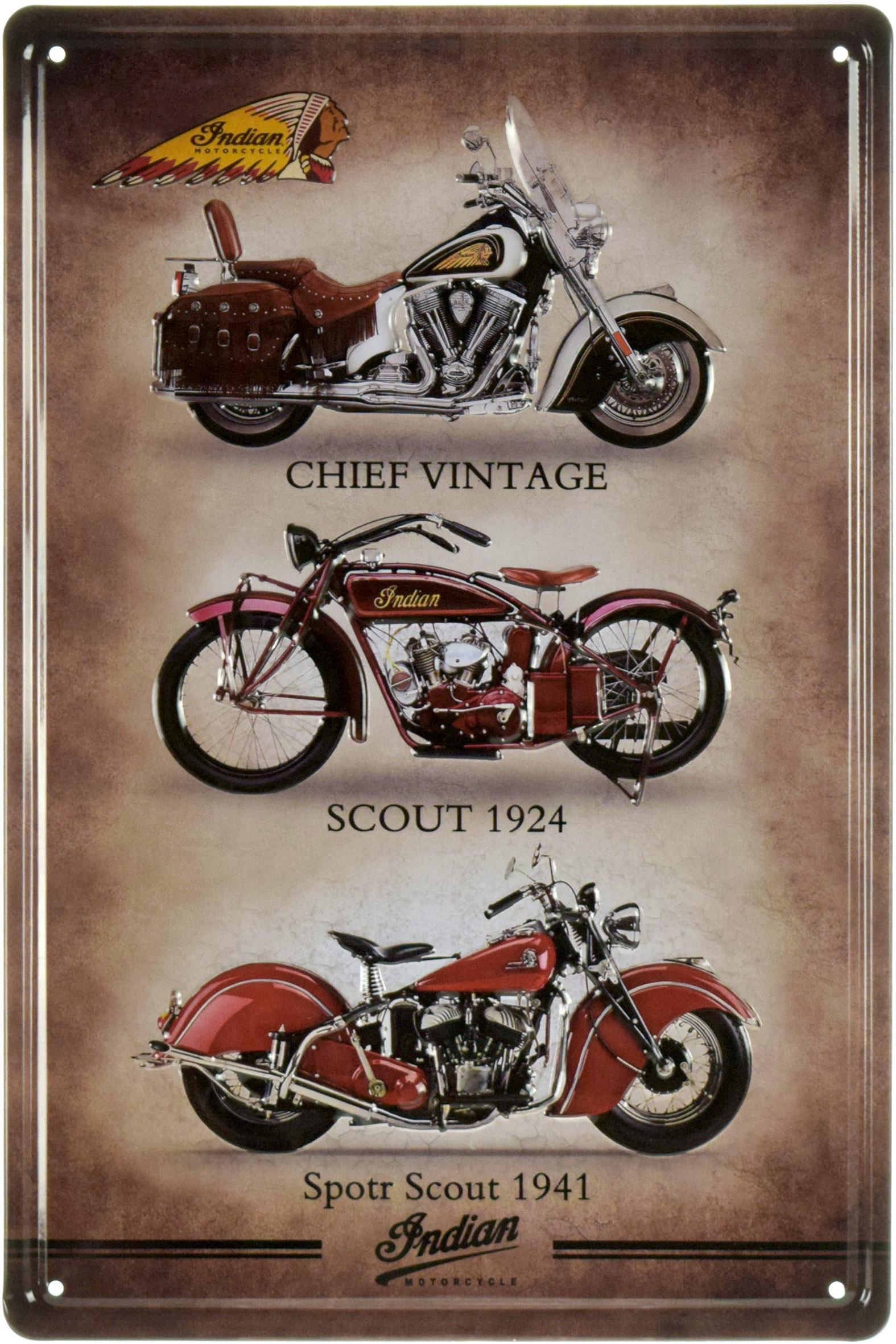 Табличка металева Indian Three Scout 20x30 см