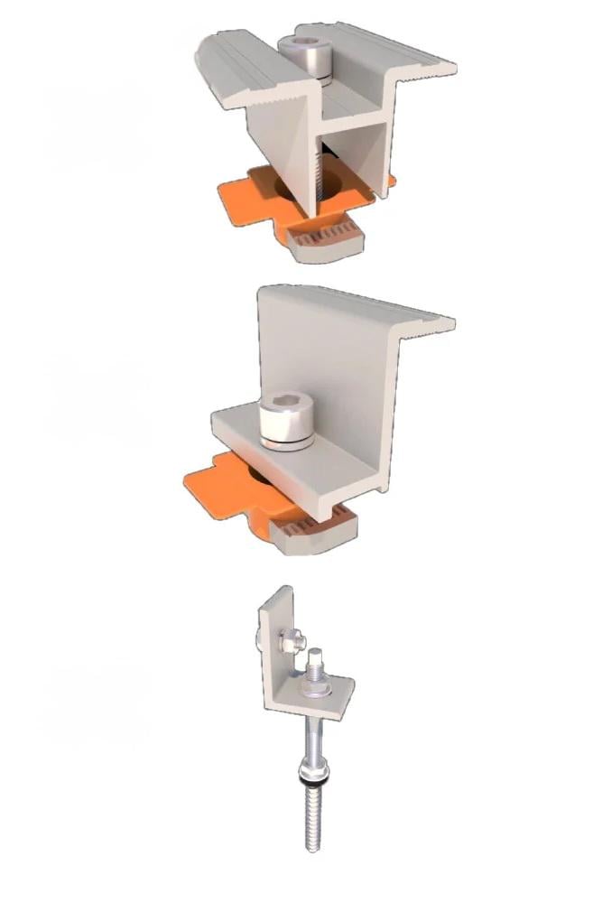 Комплект креплений для солнечных панелей Kripter MetalTile II к металочерепице Белый (27918372)