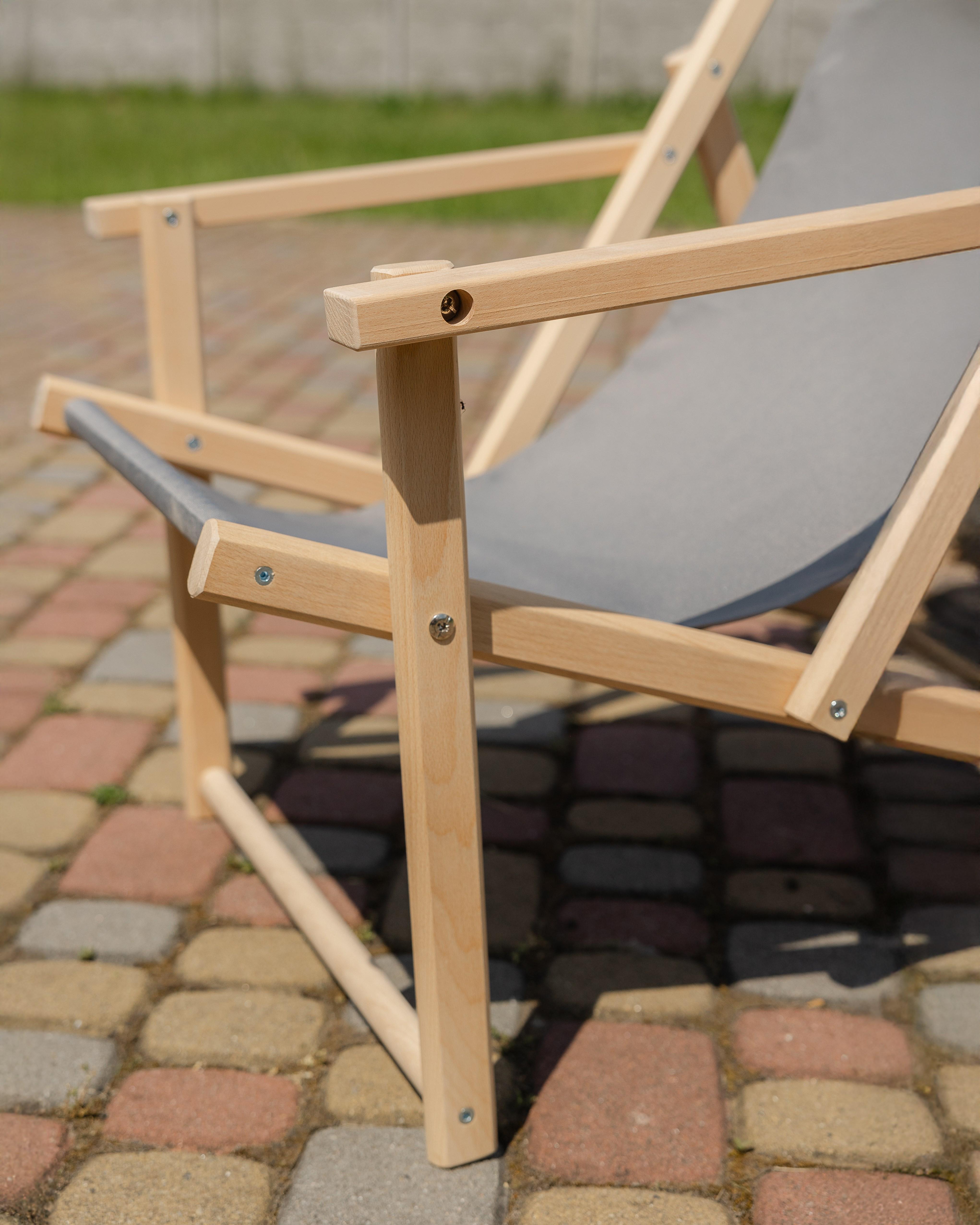 Шезлонг дерев'яний розкладний XRmaster Сірий (0002238) - фото 3