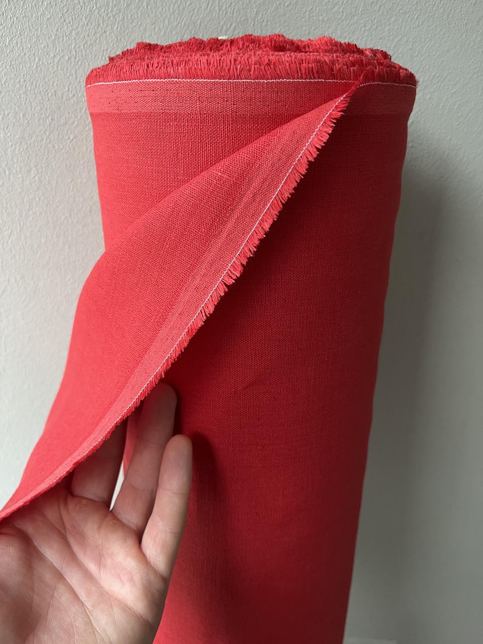 Ткань скатертная LINEN PLUS 100% лен 143 см 1309 Красный - фото 4