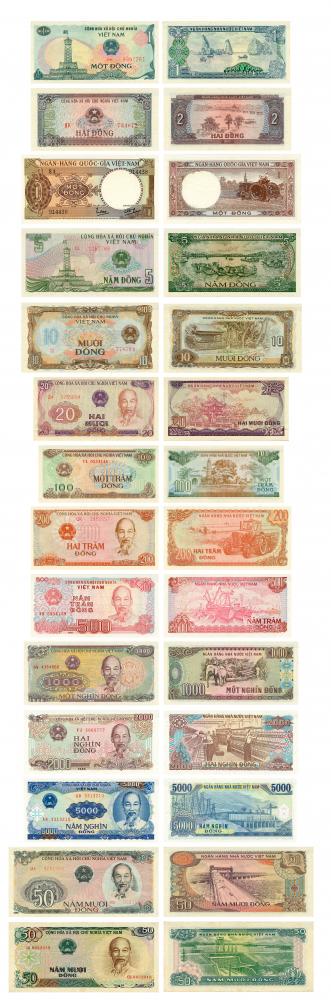 Коллекционный набор из 14 банкнот Вьетнам 1980-1998 UNC (Б03834)