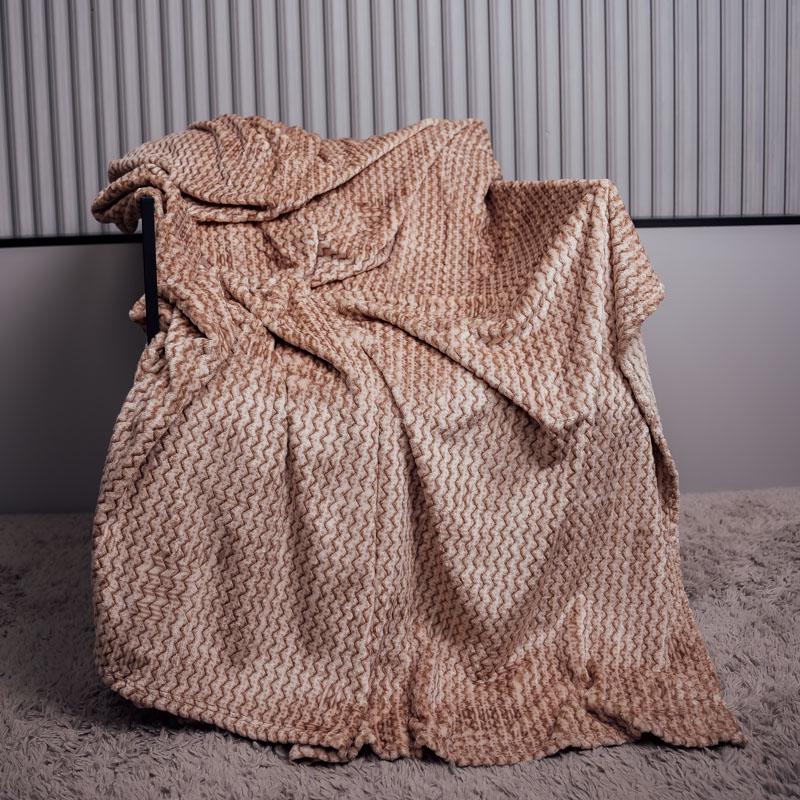 Плед велюровый Волна евро Светло-бежевый (9259) - фото 1