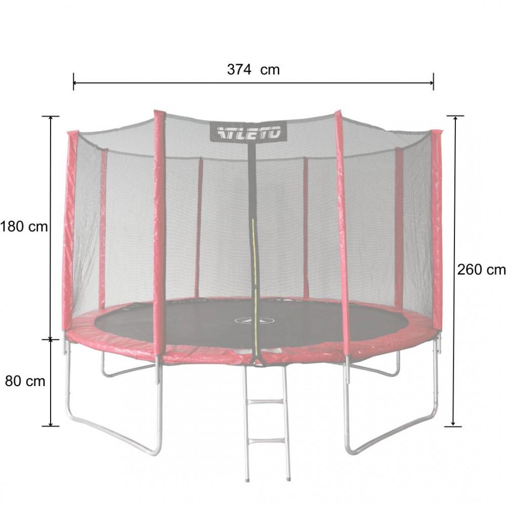 Батут дитячий Atleto 374 см із зовнішньою захисною сіткою та драбинкою (29-76-42400461) - фото 2