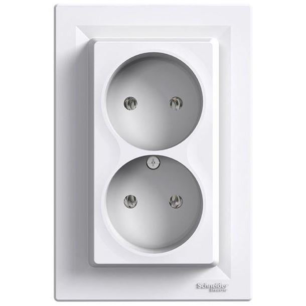 Розетка Schneider Electric Asfora двойная без заземления Белый (EPH9700121)