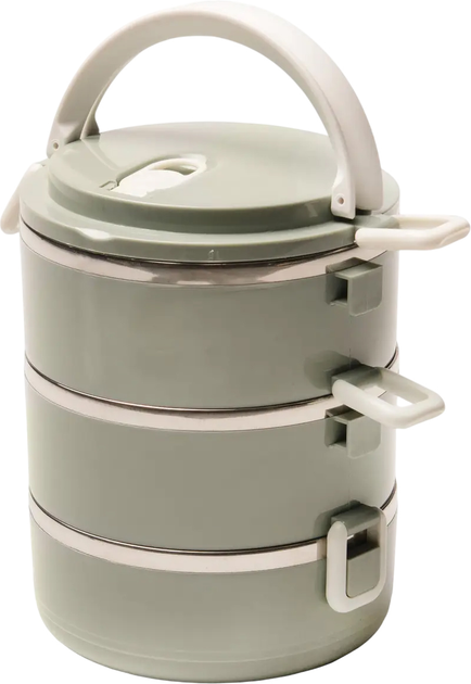 Ланч-бокс Supretto трисекційний круглий із нержавіючої сталі з кришкою 1500 мл (6-18-Jam7376) Ланч-бокс Supretto трисекційний круглий із нержавіючої сталі з кришкою 1500 мл (6-18-Jam7376)