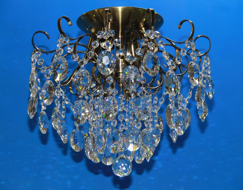 Хрустальная люстра L77406/4 AB Бронза/Белый (AN000783)