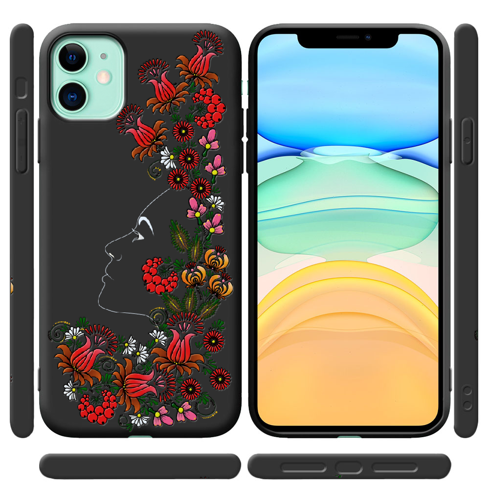 Чехол Boxface iPhone 11 3D Ukrainian Muse Черный силикон (38184-bk64-38276) - фото 2