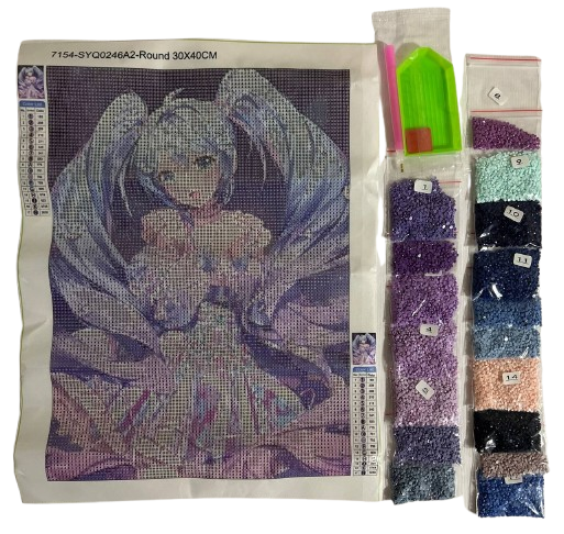 Алмазна мозаїка Міку Хацуне Вокалоїд CV01 30х40 см (1639)