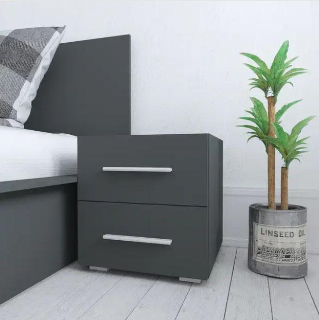 Тумба ліжкова з 2 ящиками Сідней 400х420х400 мм Антрацит - фото 5 Тумба ліжкова з 2 ящиками Сідней 400х420х400 мм Антрацит - фото 5