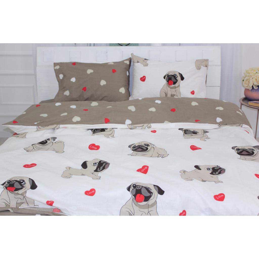 Комплект постельного белья MirSon Ranforce Elite 17-0566 Pug-dog Бязь 143х210х2 см (2200004682136)