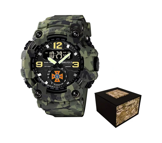Наручные часы Awarder 004CMGRDSNS ДСНС с коробкой Зеленый камуфляж Наручные часы Awarder 004CMGRDSNS ДСНС с коробкой Зеленый камуфляж
