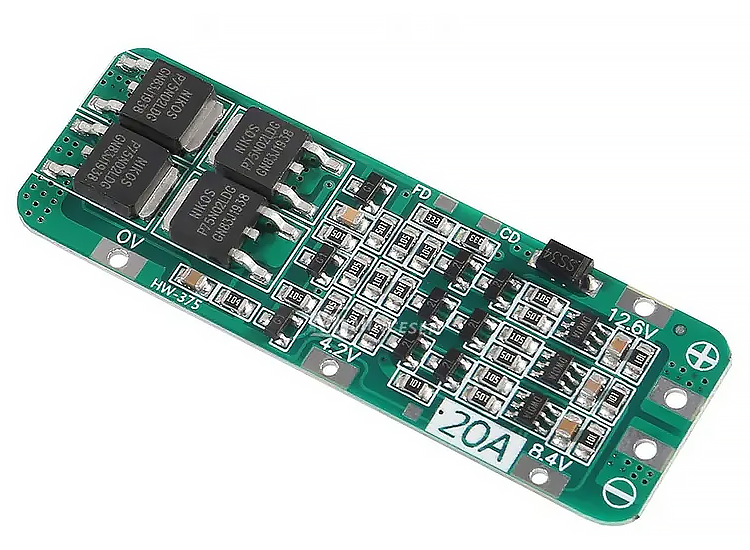 Плата защиты заряда BMS 3S 20A для литий-ионных аккумуляторов