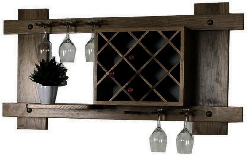 Полка для вина настенная из дерева Майбара Мокко (ПНК-007910)