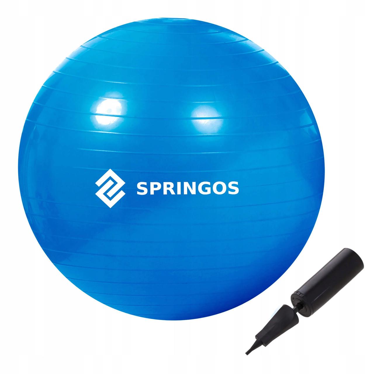 М'яч для фітнесу Springos 85 см Anti-Burst FB0009 Blue (2375563737)