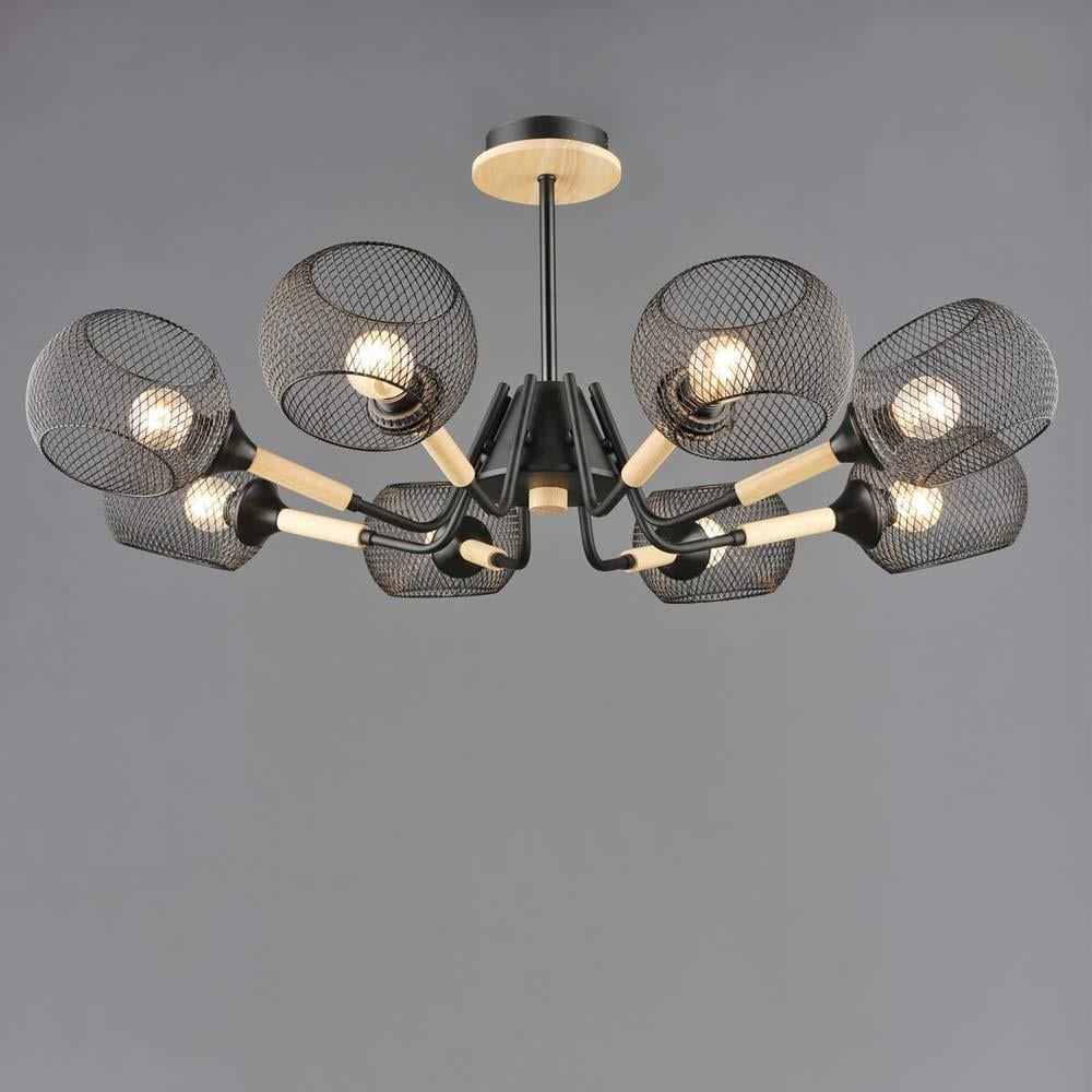 Потолочная люстра Light House SRS-20362/8 Черный/Дерево