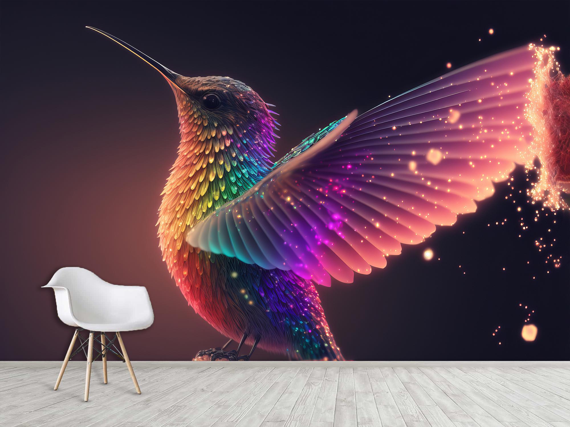 Фотообои флизелиновые Колибри в неоновых тонах 245х368 см (SPF-110/7)