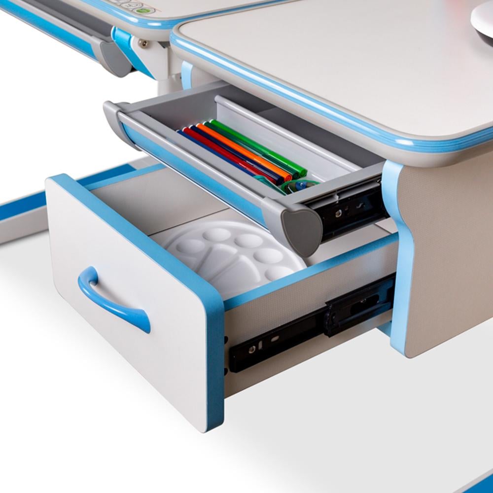 Парта трансформер школьная эргономичная Mealux Sherwood Energy Белый/Голубой (BD-830 W/BL Energy) - фото 7 Парта трансформер школьная эргономичная Mealux Sherwood Energy Белый/Голубой (BD-830 W/BL Energy) - фото 7
