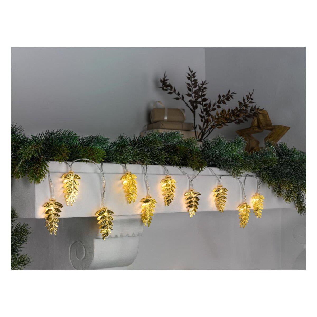 Гірлянда з металевим листям Livarno Home 10 LED з таймером 165 см (P1-00327)