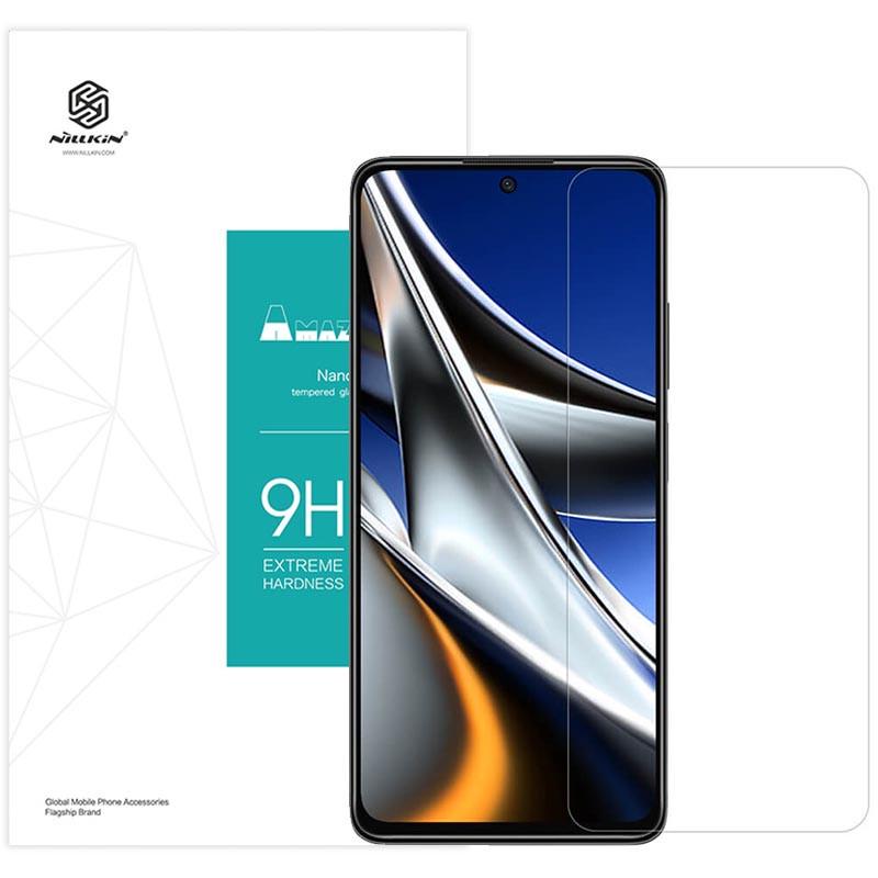 Защитное стекло противоударное Nillkin H для Xiaomi Poco X4 Pro 5G закаленное Прозрачный
