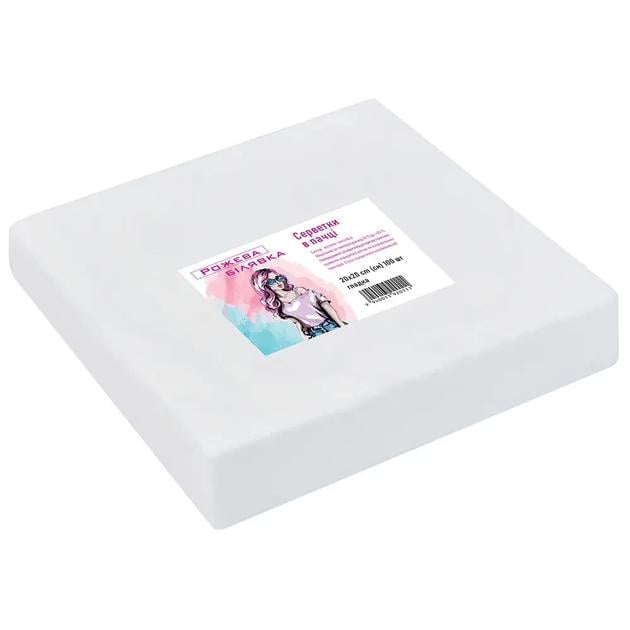 Салфетки в пачке Рожева Білявка 20х20 см 100 шт. из спанлейса гладкие (30455280)