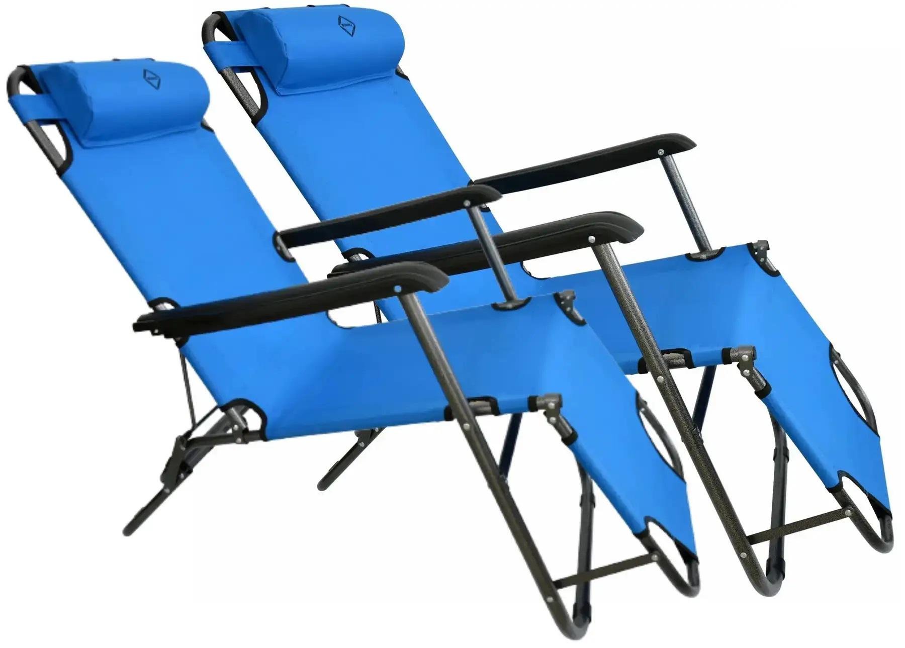 Комплект шезлонгов Bonro 153 см 2 шт Голубой (70000201)