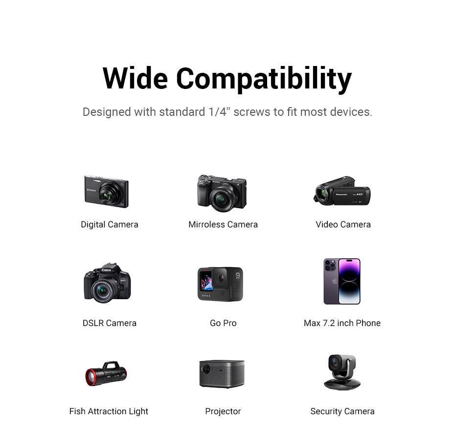 Трипод профессиональный UGREEN 53.5-175 см до 5 кг 360° Черный (15187) - фото 16 Трипод профессиональный UGREEN 53.5-175 см до 5 кг 360° Черный (15187) - фото 16