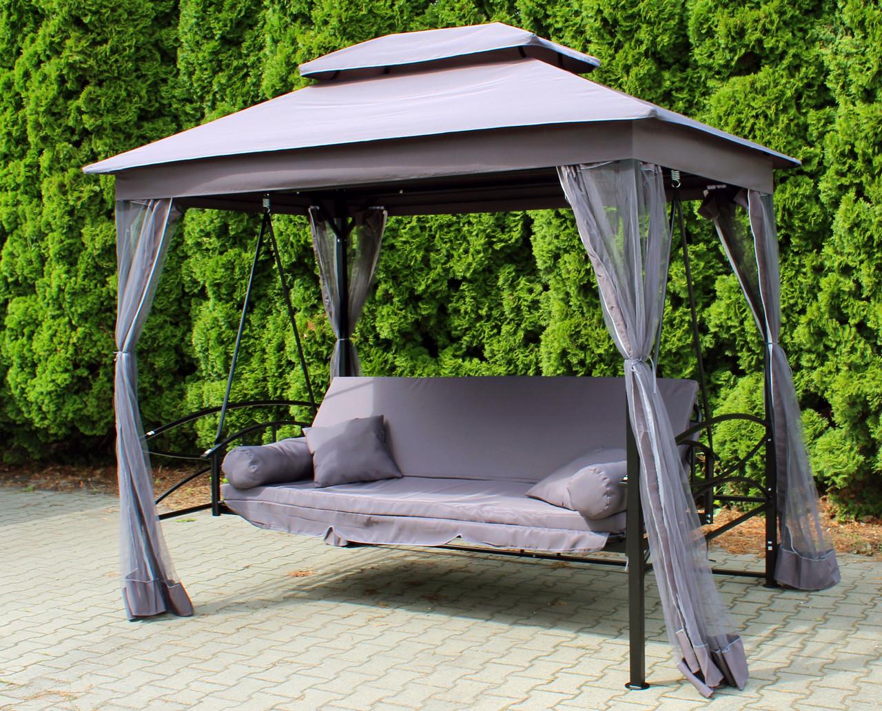 Садова гойдалка з павільйоном Just Garden Panama Сірий (2693494079) - фото 6 Садова гойдалка з павільйоном Just Garden Panama Сірий (2693494079) - фото 6