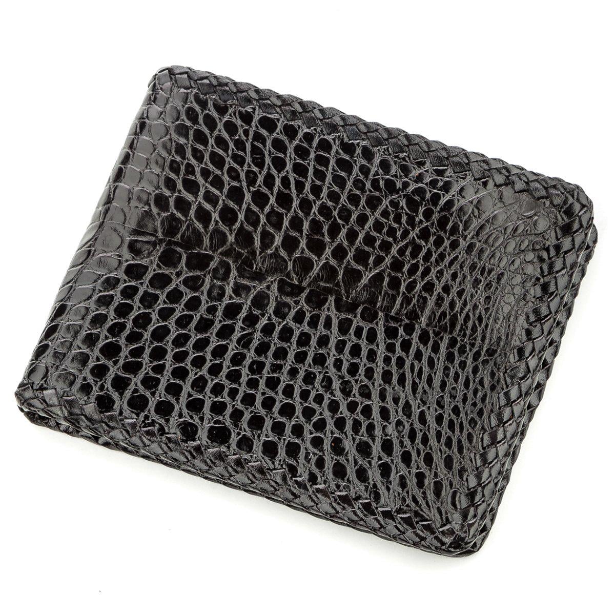 Кошелек мужской Crocodile leather 18586 кожа Черный (23874)