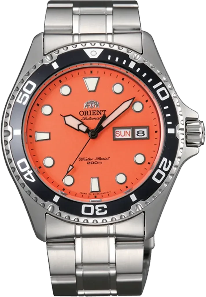 Наручные часы мужские Orient Mako II FAA02006M9 со стальным корпусом WR 200 м Оранжевый (3124788927)