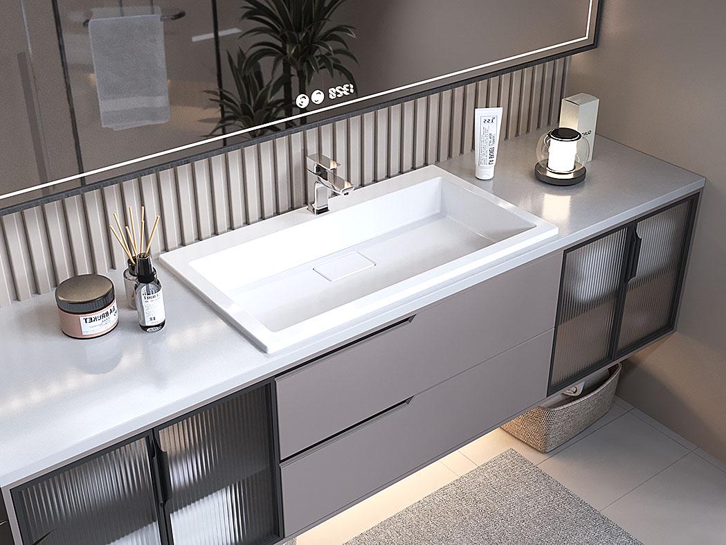 Умивальник накладний Status Aria Low 80 White (725) - фото 3