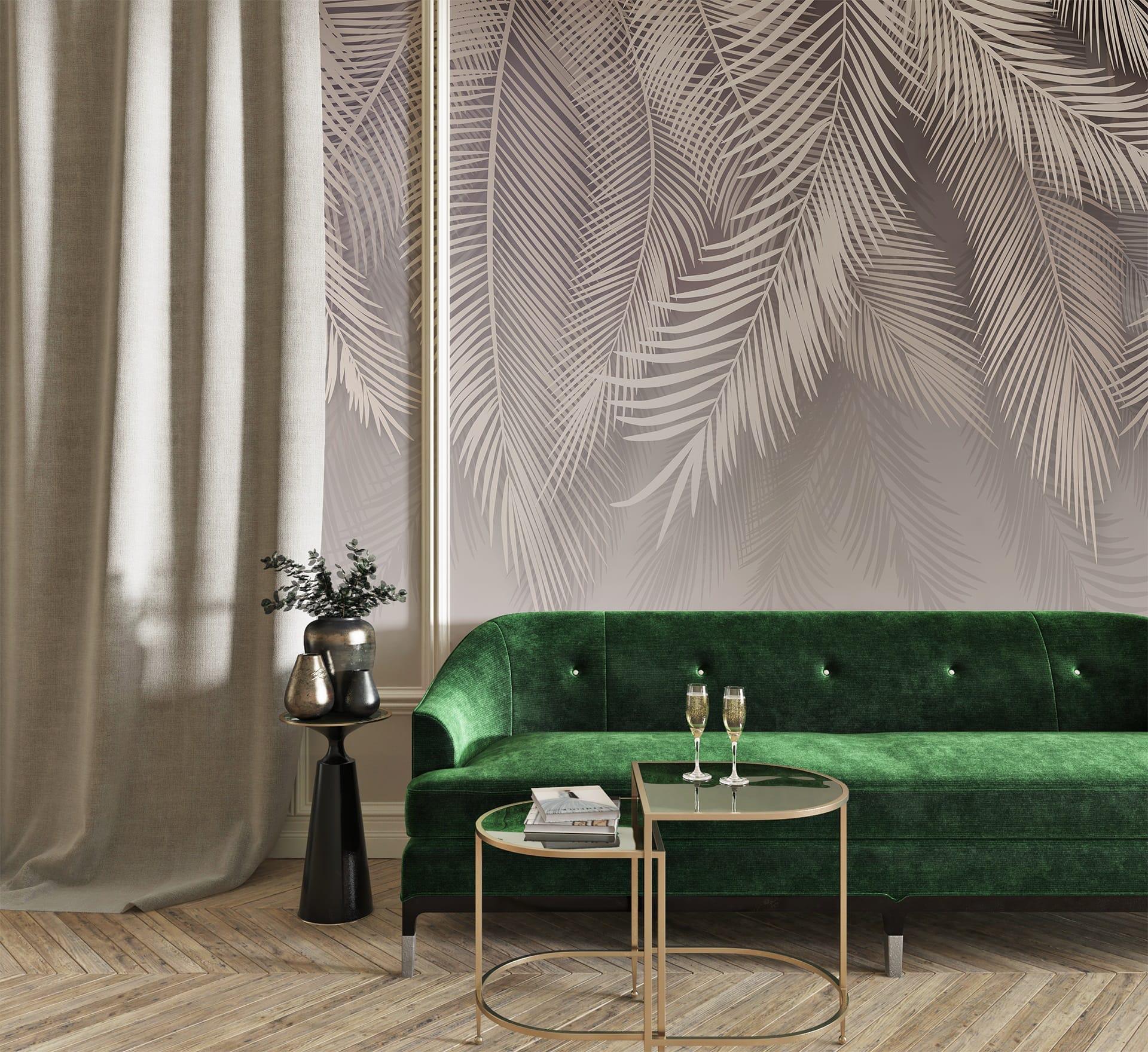Фотообои флизелиновые Styleo Print-walls Пастельные листья 0305 400х250 см (Pw-0305/4)