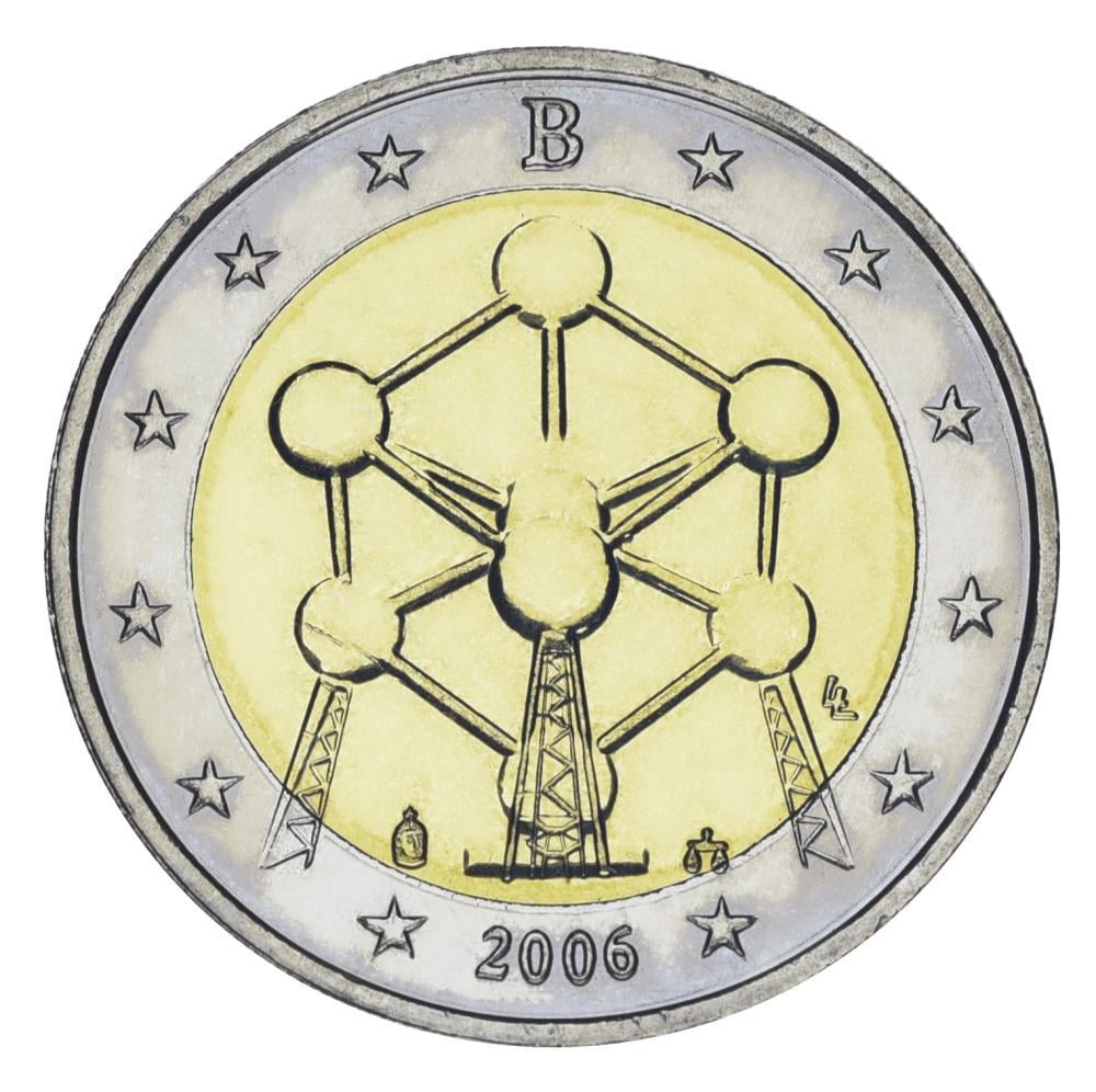 Коллекционная монета Бельгия 2 евро 2006 Атомиум UNC (KM#241)
