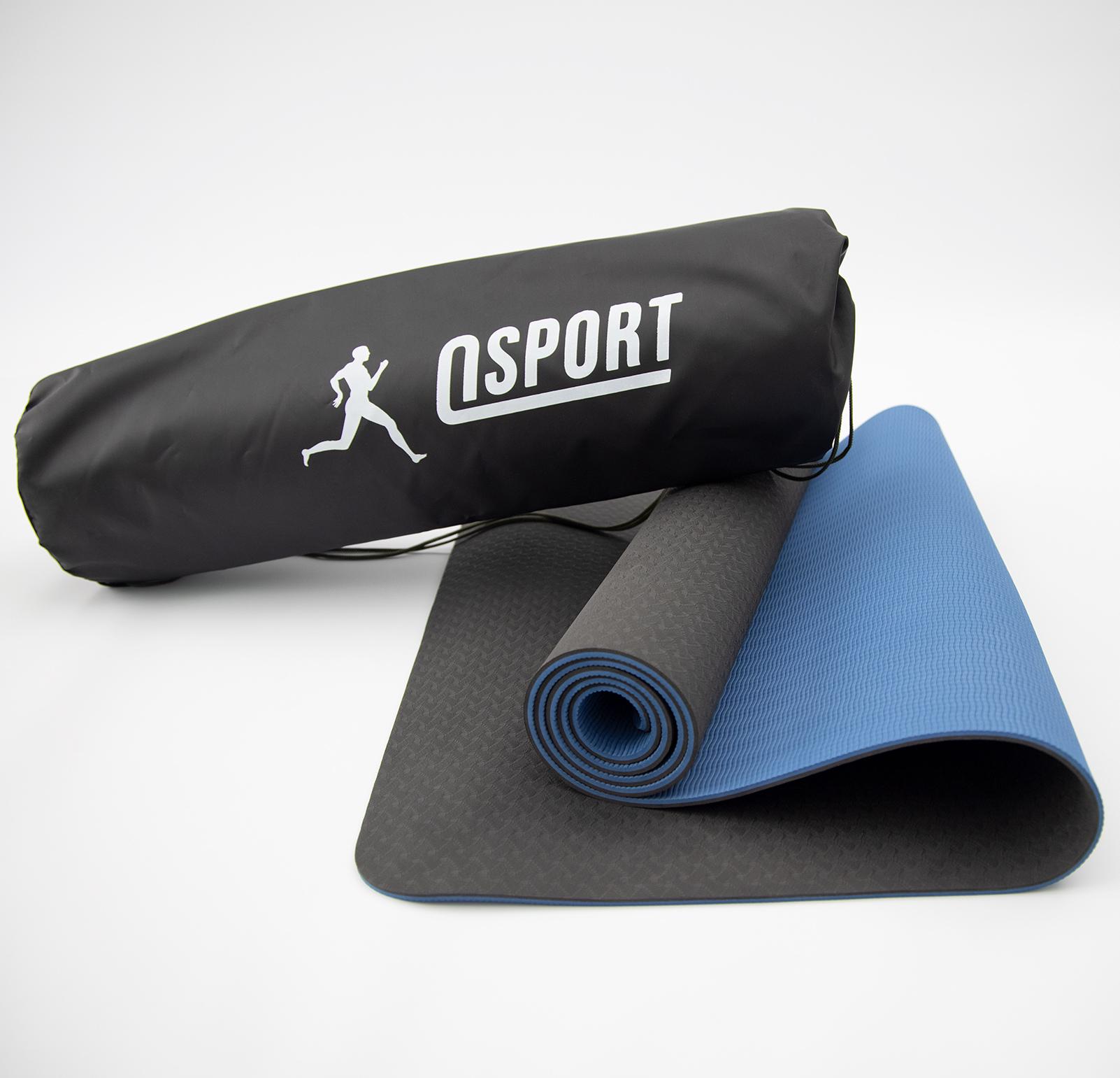 Килимок для йоги та фітнесу OSPORT n-0007 Yoga ECO Pro 6 мм Чорно-синій - фото 1