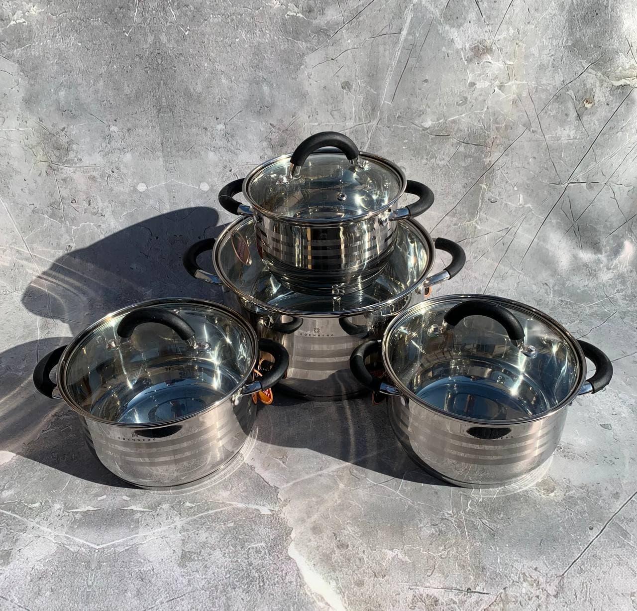 Набор кастрюль Edenberg EB-2412 8 пр. - фото 7 Набор кастрюль Edenberg EB-2412 8 пр. - фото 7