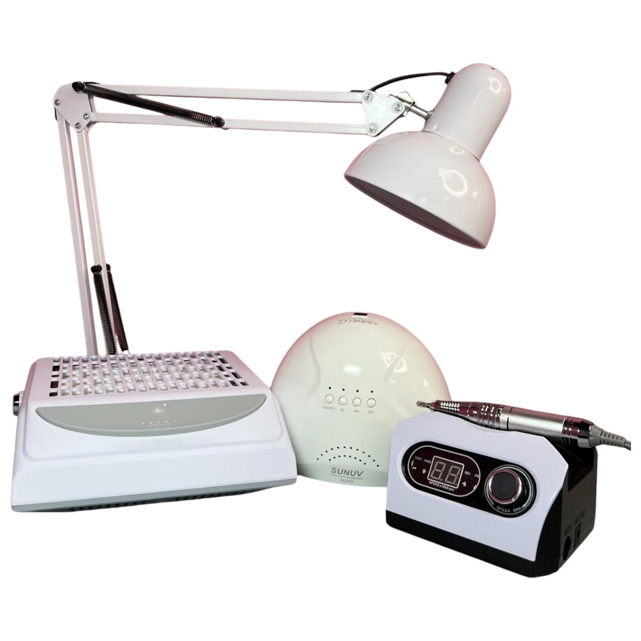 Набір техніки PRO Set 4в1 лампа SUN One/фрезер ZS-717/витяжка CYCLONE V2/настільна лампа (2796824744)