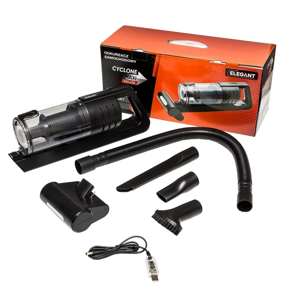 Пылесос автомобильный Elegant Cyclone Maxi с фильтром HEPA USB