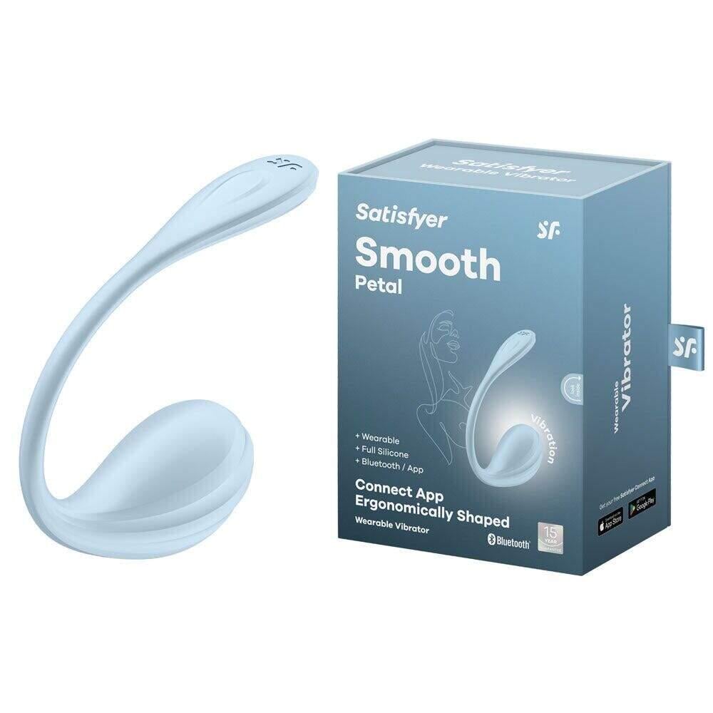 Смарт-виброяйцо Satisfyer Smooth Petal Connect App Light Blue (38023456)