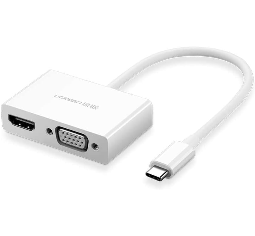 USB-хаб UGREEN USB Type C to HDMI + VGA Converter White (UGR-30843)