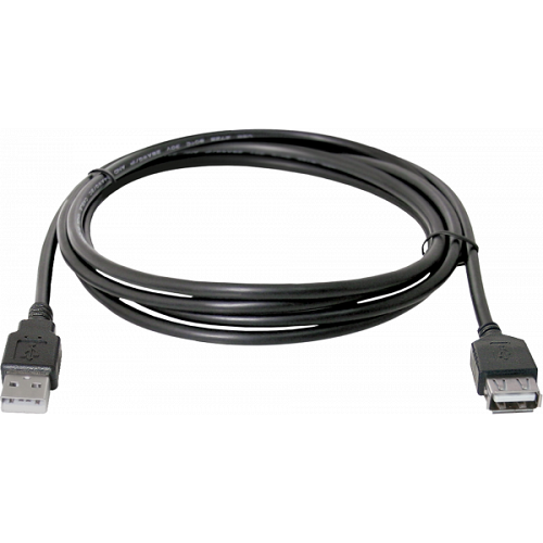 Кабель-удлинитель USB02-06 USB AM to AF 1,8 м Черный (87456)