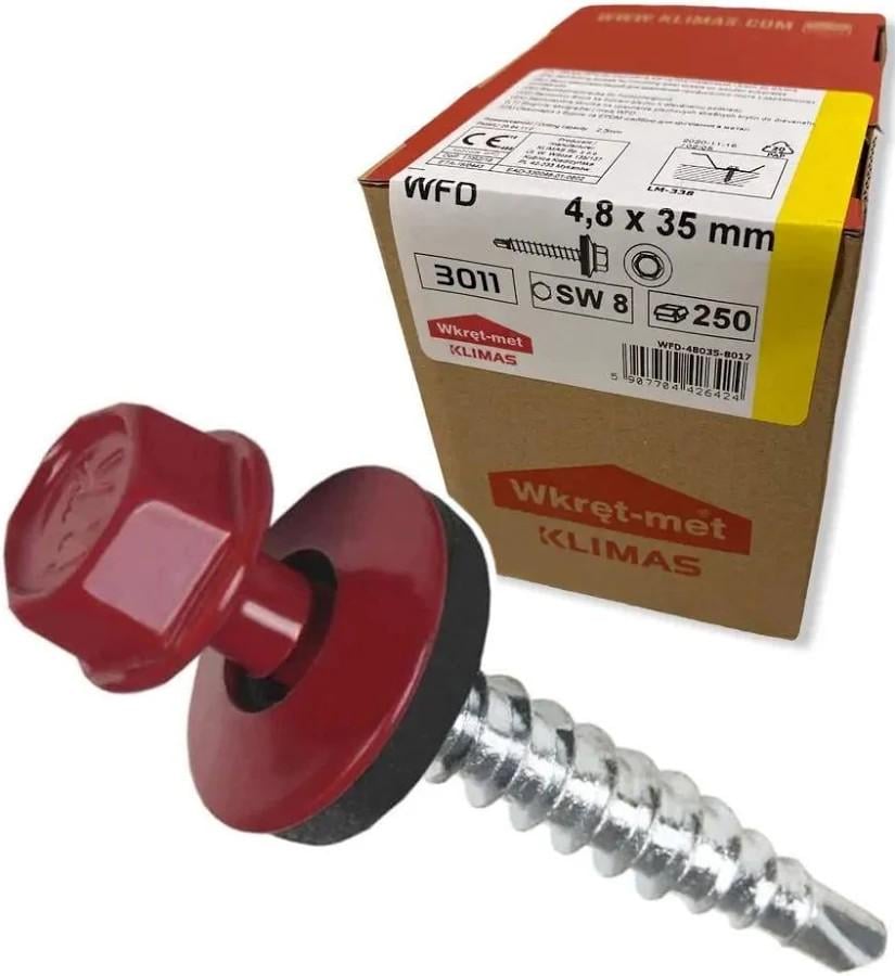 Саморез Wkret-Met для крепления металлического профиля к деревянным конструкциям 250 шт. SDF 4.8x35 (3011)
