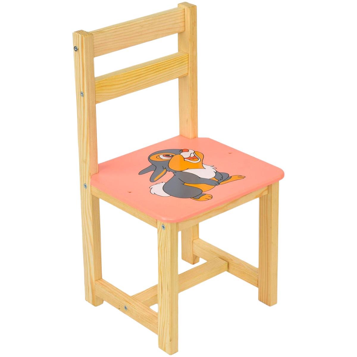 Стул деревянный детский Мася Зайчик 54 см Розовый (4031)