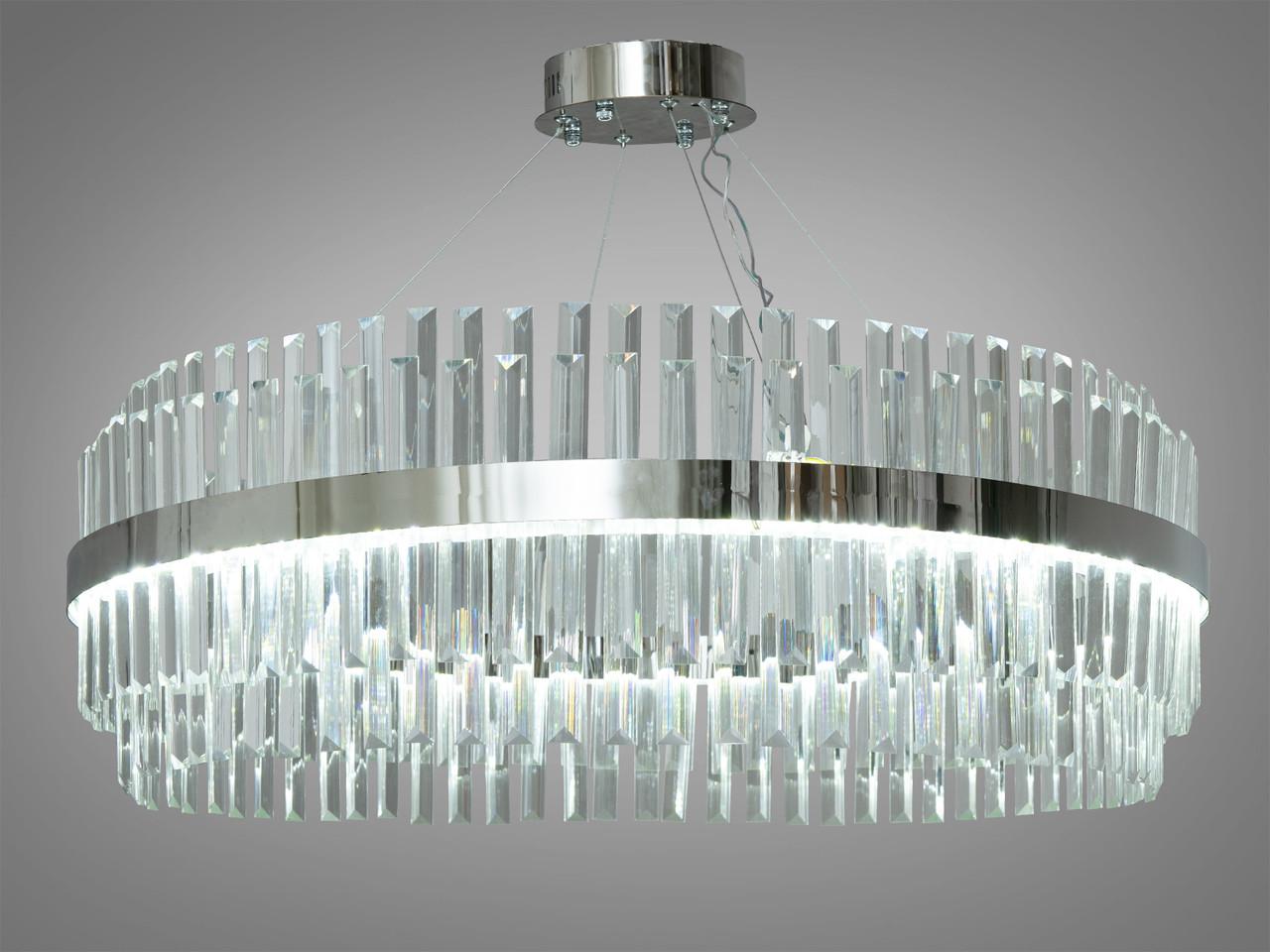 Люстра хрустальная LED для холла 840-800CH-LS 190W на 27 м2 Хром (2120943721)