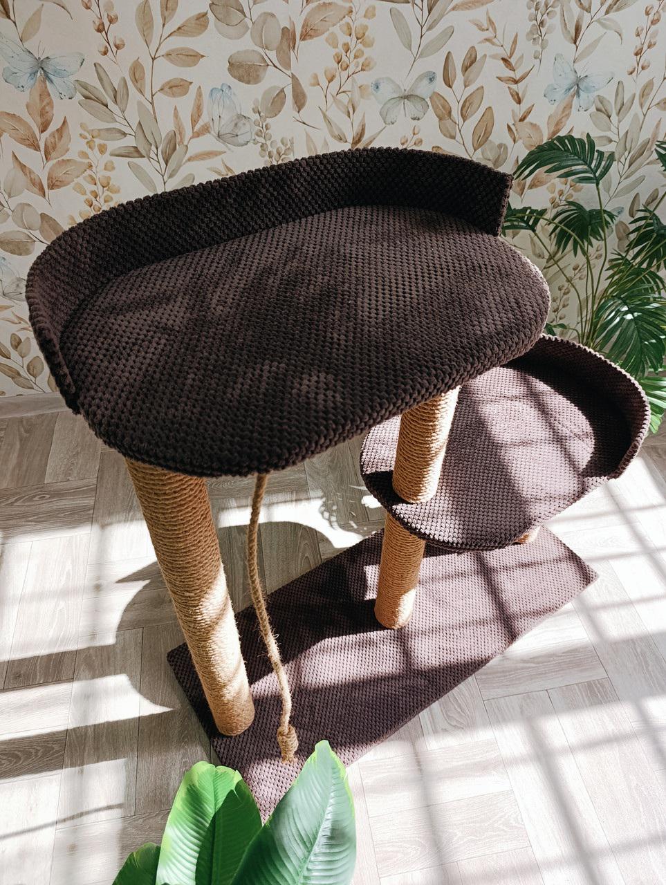 Когтеточка с двумя лежанками для кошек 72x83x35 см Коричневый - фото 2 Когтеточка с двумя лежанками для кошек 72x83x35 см Коричневый - фото 2