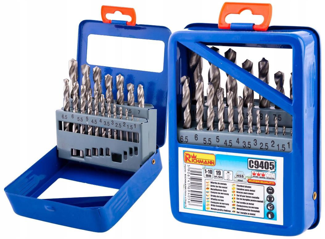 Набір свердел по металу Richmann HSS 1-10 мм 19 шт. (C9405) - фото 2