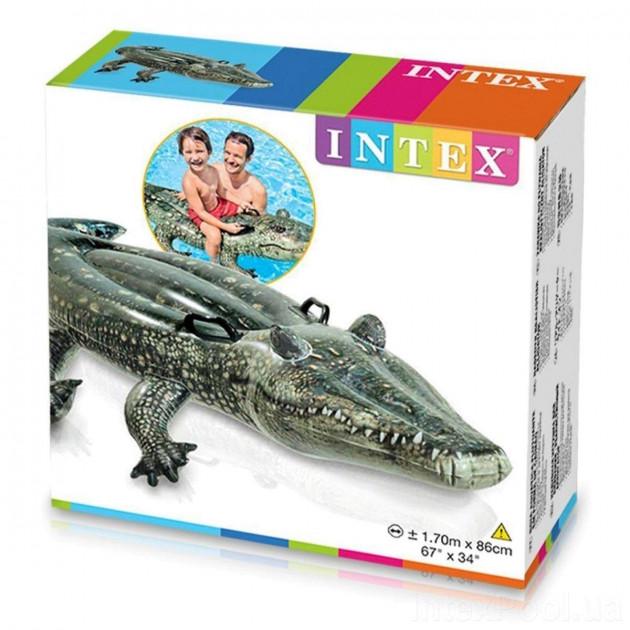 Дитячий надувний матрац-пліт Intex Крокодил з ручками 57551 170х86 см (2288) - фото 4