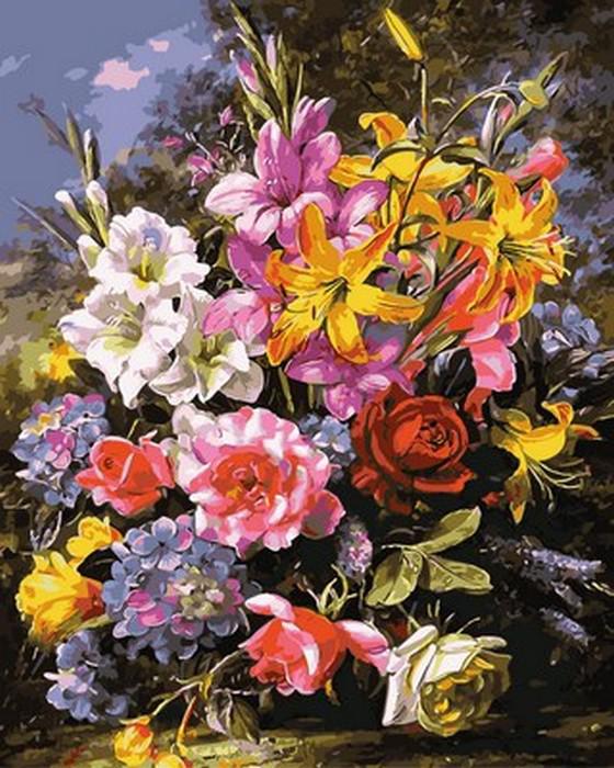 Картина по номерам Mariposa "Букет роз и лилий" 40x50 см (MR-Q2149)